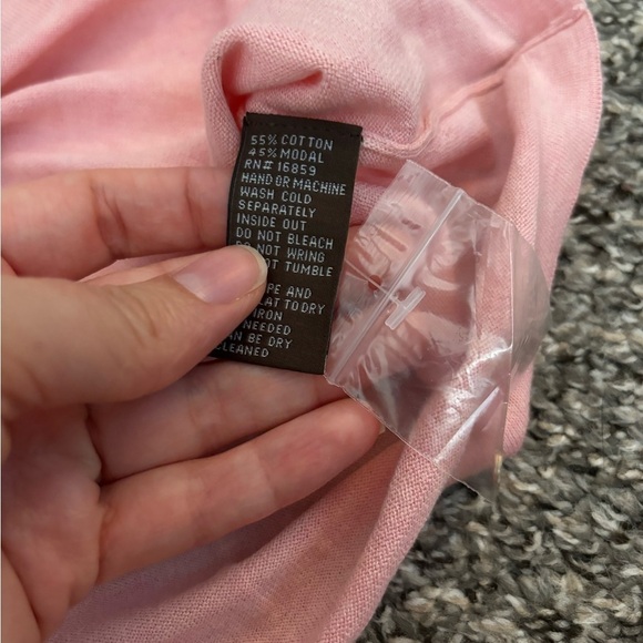 J MCLAUGHIN • Women’s Pink Modal Cotton Crewneck Sweater Button Cuff Detail Sz L - Picture 5 of 6